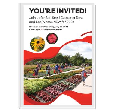 Invitation that reads - You're Invited! Join us for Ball Seed Customer Days